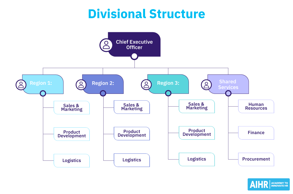 Example of an organization with a divisional structure.