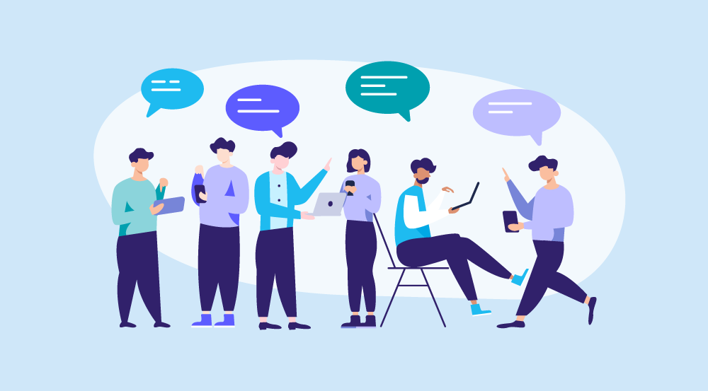 A conceptual idea of employee communication.