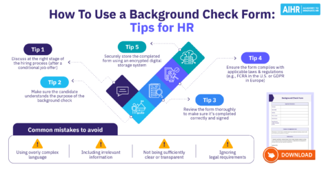 Tips for HR on how to use a background check form.